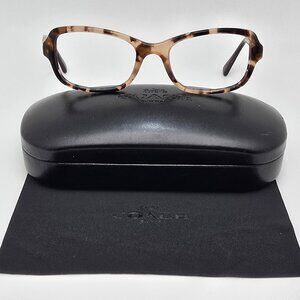 Coach HC6075Q 5322 Peach Tortoise Dark Brown Cat Eye Eyeglasses Frame w/ Case